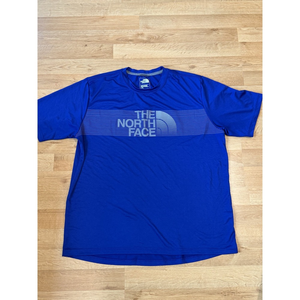 The North Face Mens Large Blue FlashDry Active Fit Graphic Logo T-Shirt